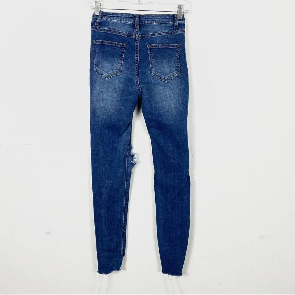 Fashion Nova Destroyed High Waisted Skinny Jeans